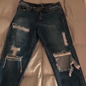 Distressed Medium Wash Boyfriend Jeans